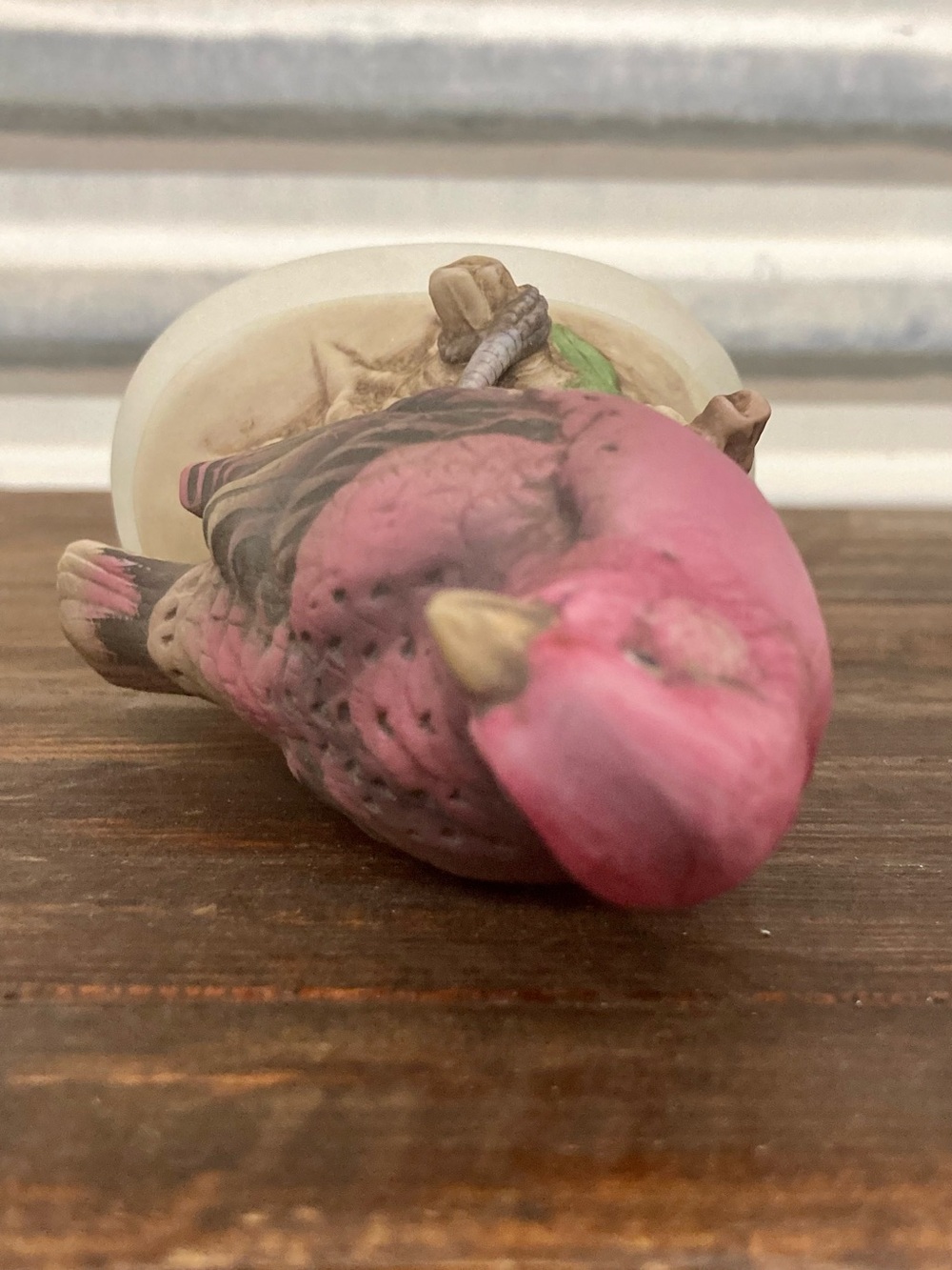 Lefton China "House Finch" Hand Painted Ceramic Bird Figurine KW4206 Pink Brown - Picture 6 of 12